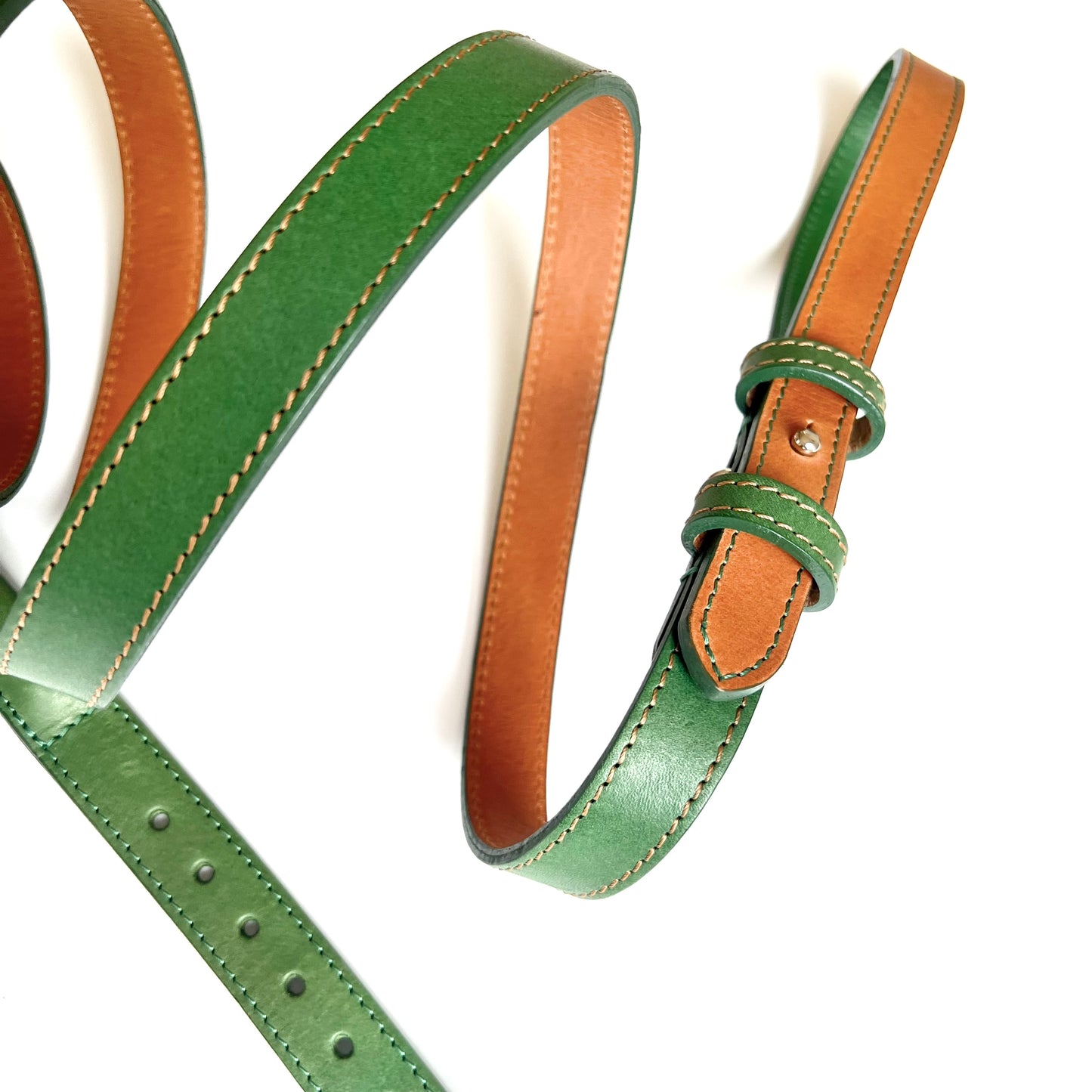 Green Leather Dog Lead